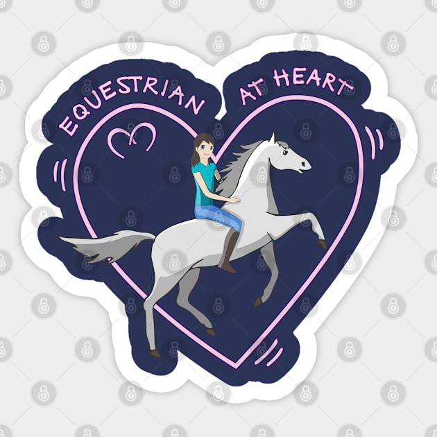 Cute Equestrian at Heart Girl and Horse Love Anime Sticker by French Salsa